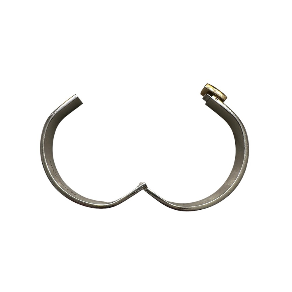 Rustic Cuff Purple Enamel Hinged Bangle With Logo… - image 2